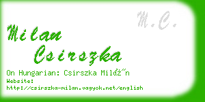 milan csirszka business card